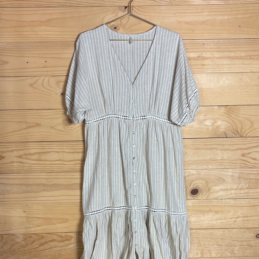 Rylee + Cru Mandi striped linen blend maxi dress M